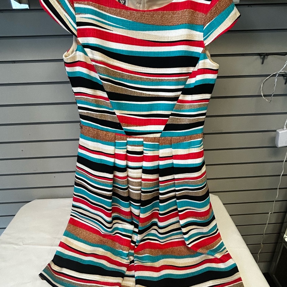 Anne Klein Multicolor Striped Mini Dress